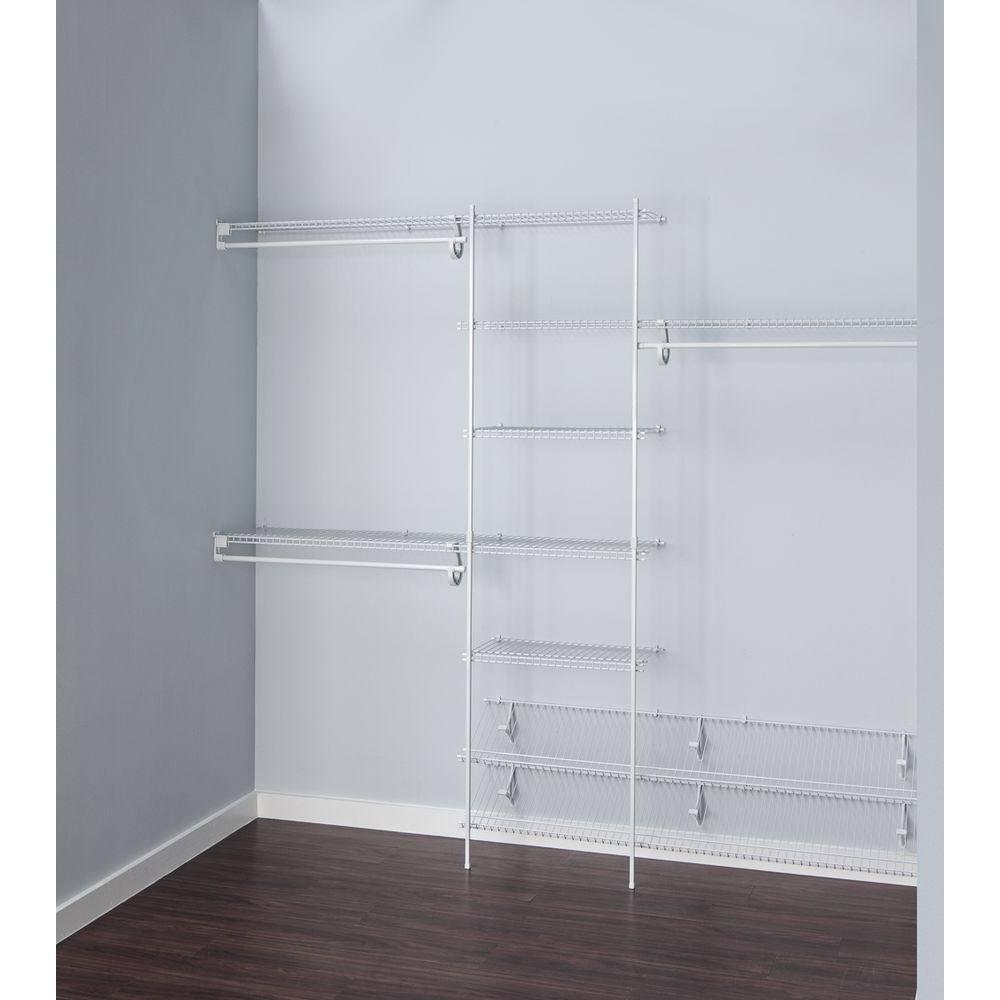 ClosetMaid 5037 5ft. to 8ft. Fixed Mount Closet Organizer Kit, White