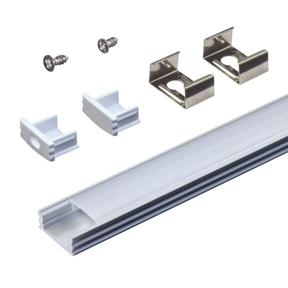 LED Tape Light Mounting Channel, Surface Mount, Silver