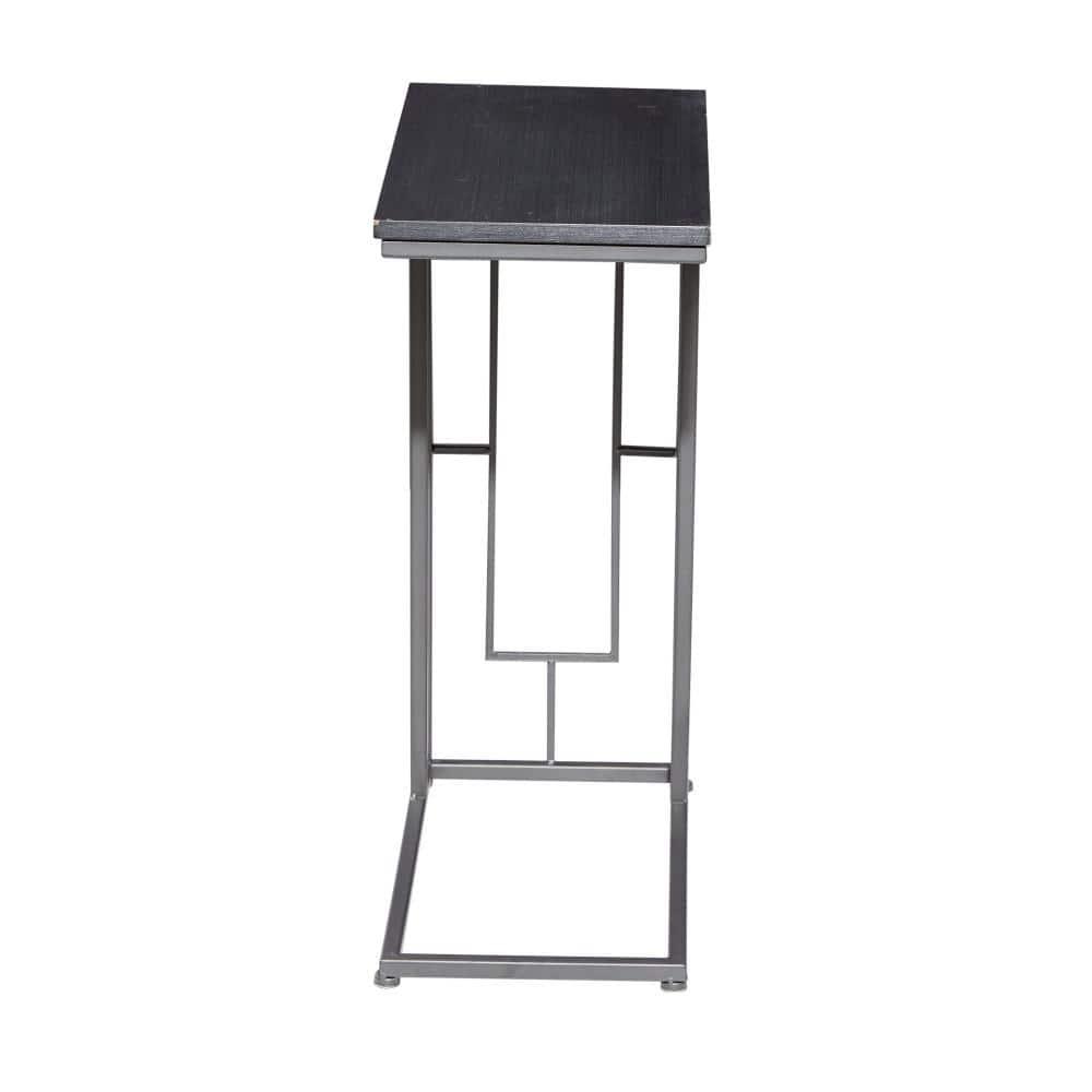 Contemporary Iron and Wood Accent Table Dark Gray - Olivia & May