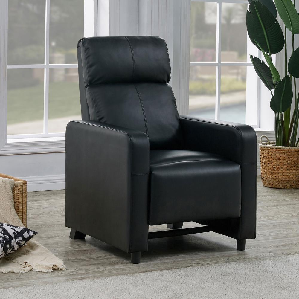 Coaster Toohey Faux Leather Home Theater Push Back Recliner Black