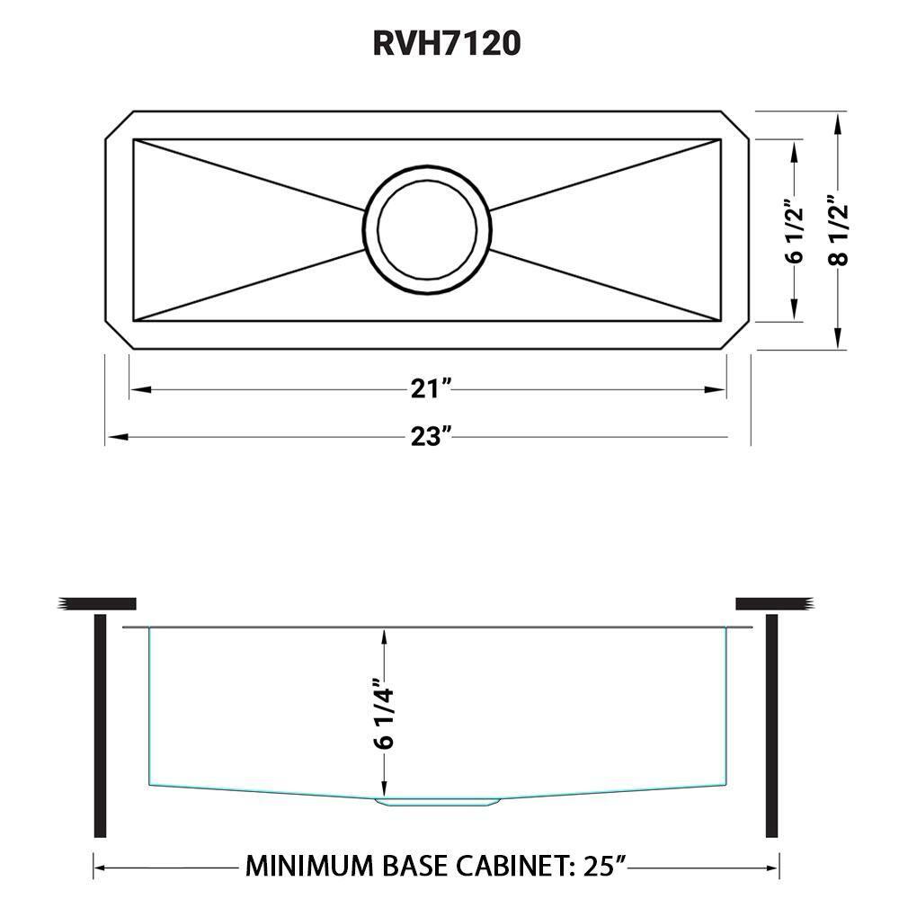 Ruvati Bar Prep Sink Narrow Trough Undermount 16 Gauge Stainless Steel Single Bowl