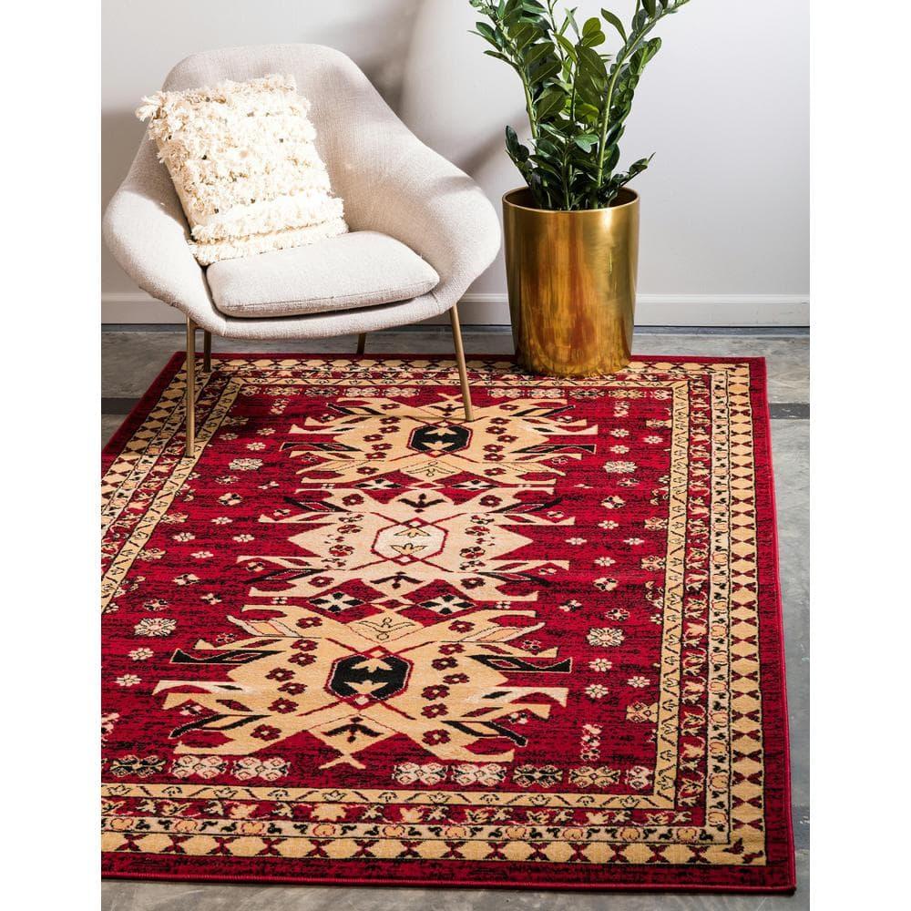 Unique Loom 2' 0 x 3' 1 Red Taftan Oasis Area Rug