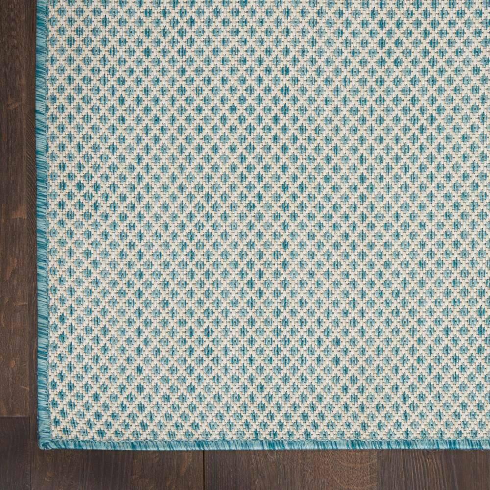 Nourison Courtyard COU01 Indoor/outdoor Area Rug - Ivory Aqua 3' x 5'