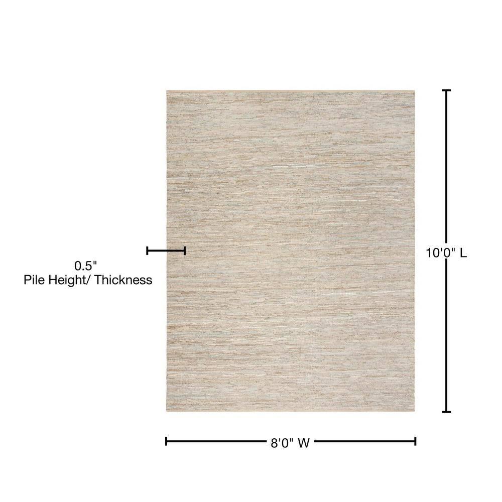 Vintage Leather VTL105 Hand Woven Indoor Area Rug - Beige - 8'x10' - Safavieh.