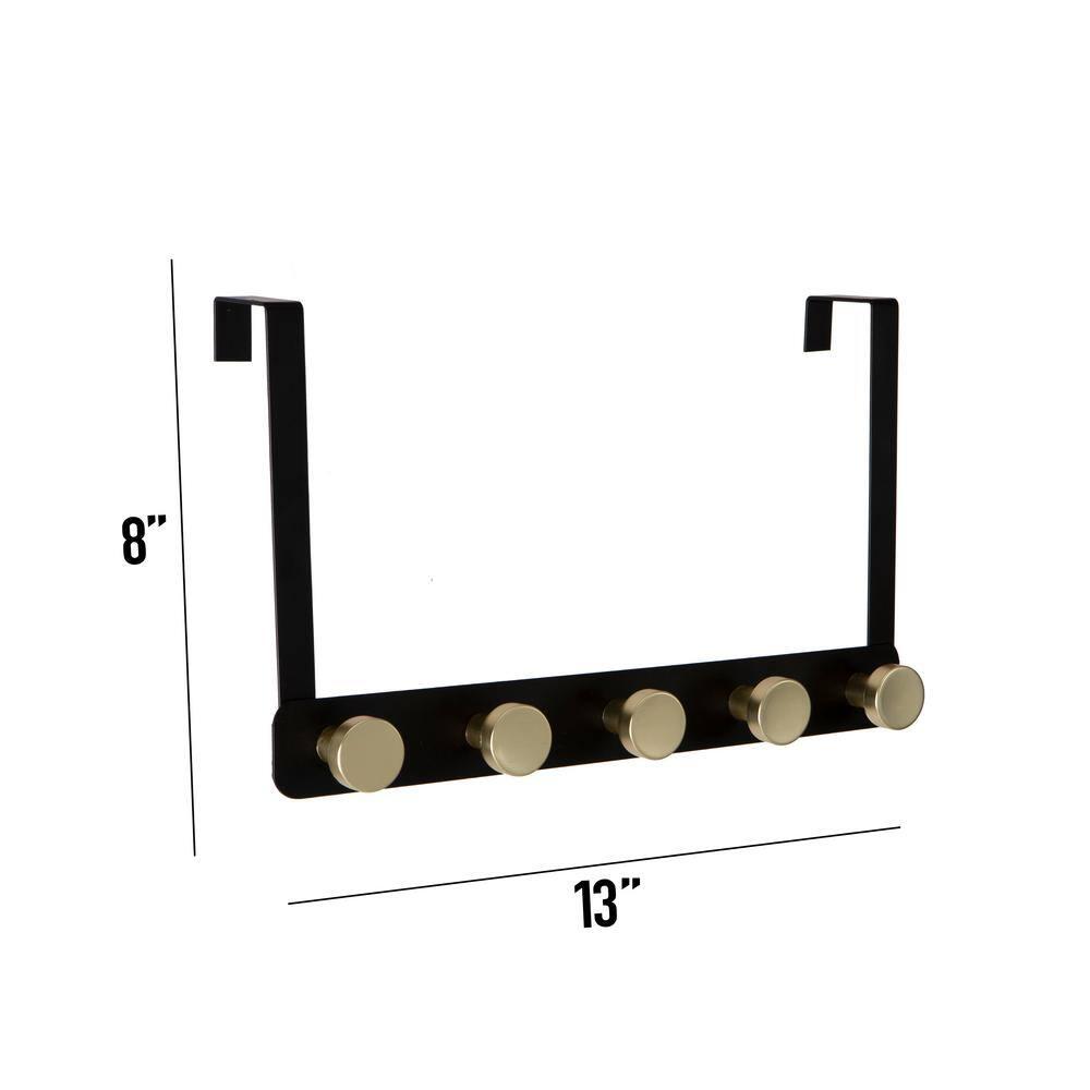 Elle Decor Iron Over-the-Door 5 - Hook Coat Rack