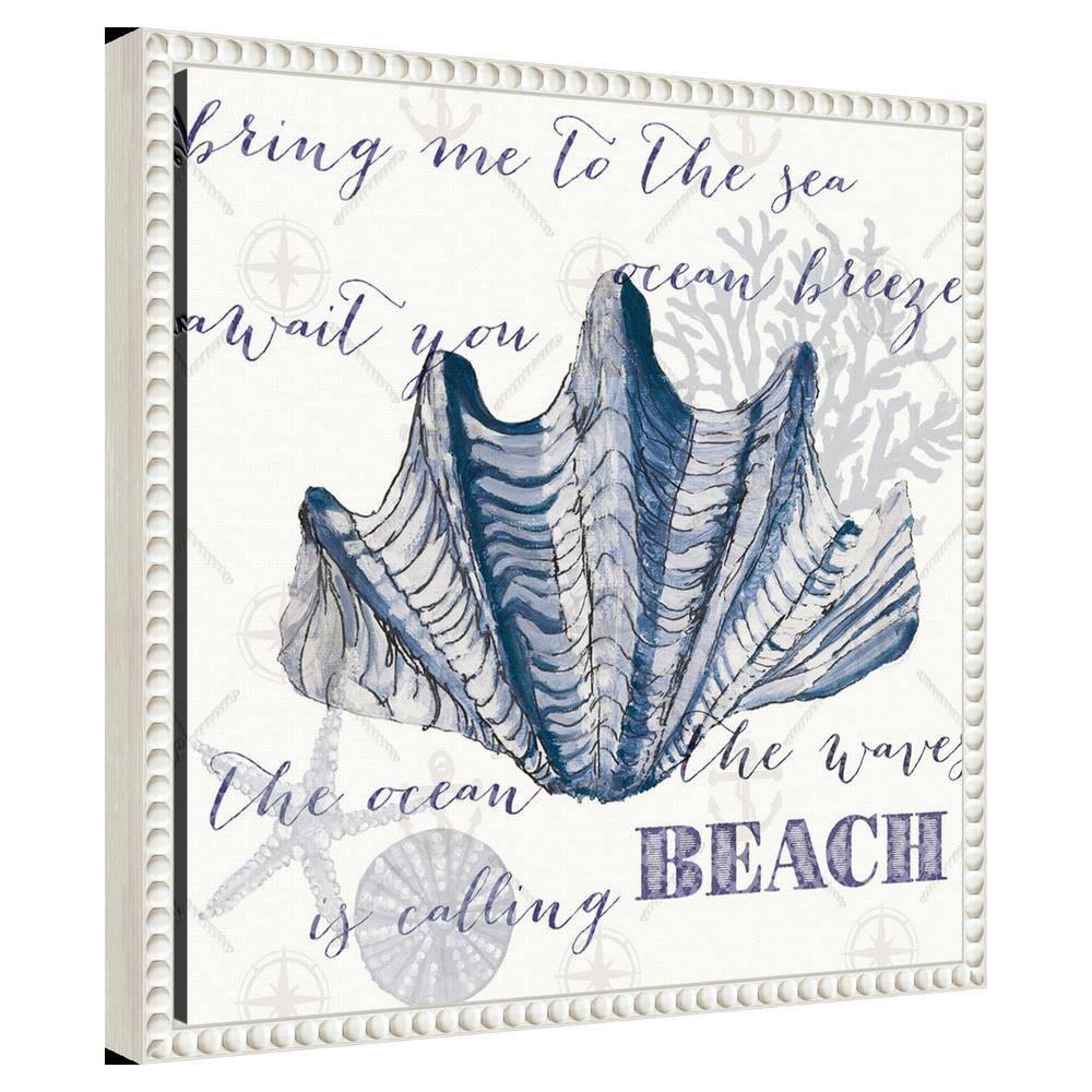 Amanti Art Indigo Ocean Treasures IV by Gina Ritter Canvas Wall Art Print Framed 16 x 16-in.
