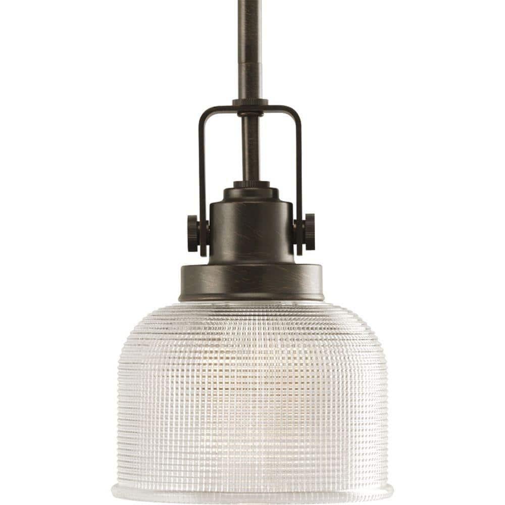 Progress Lighting Archie 1-Light Mini-Pendant, Polished Chrome, Prismatic Glass Shade