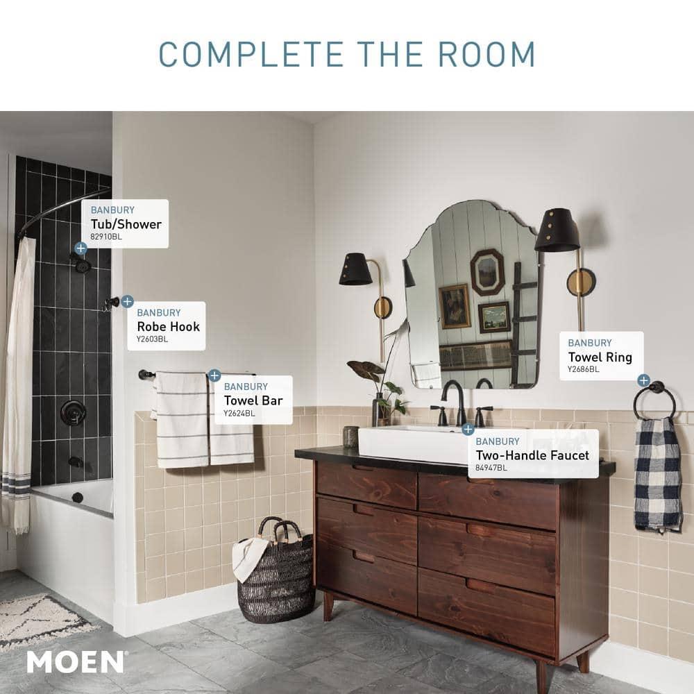 Moen Banbury Y2686BL Towel Ring, 6 in Dia Ring, Aluminum/Zinc, Matte, Wall Mounting