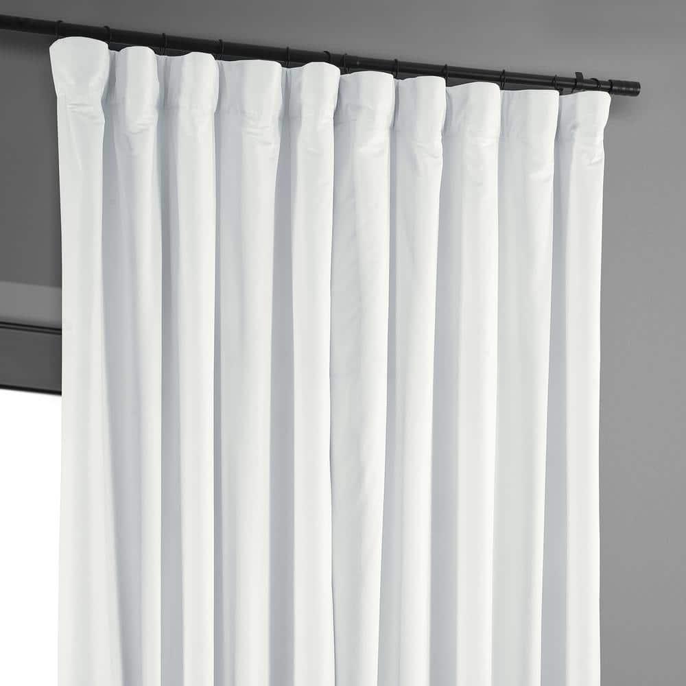 Exclusive Fabrics  Signature Extra Wide Blackout Velvet Curtain (1 Panel) Primary White 100 x 96 96 Inches