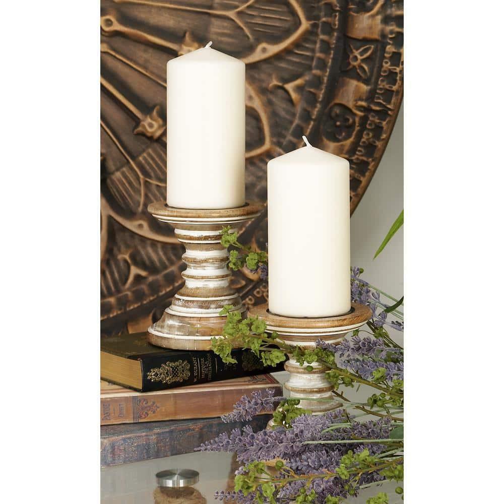 Candle Stands - Wood Candle Holder Pair