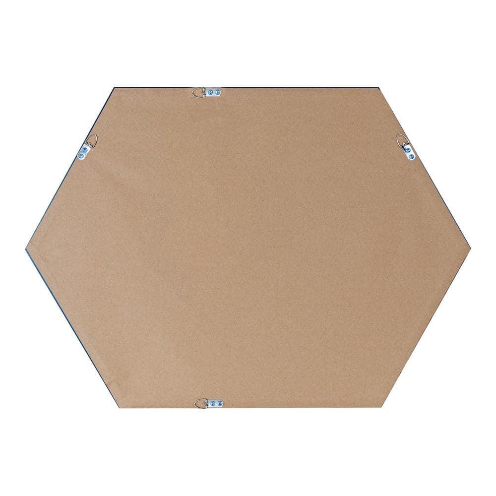 22" x 31" Calder Hexagon Wall Mirror Black - Kate & Laurel All Things Decor: Modern Beveled Edge, No Assembly Required, Wall Mount