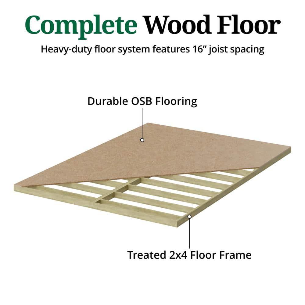 Little Cottage Co. 10x14 Value Workshop Shed with Operable Windows and Floor, Outdoor Wood Storage Do-It-Yourself Precut Kit