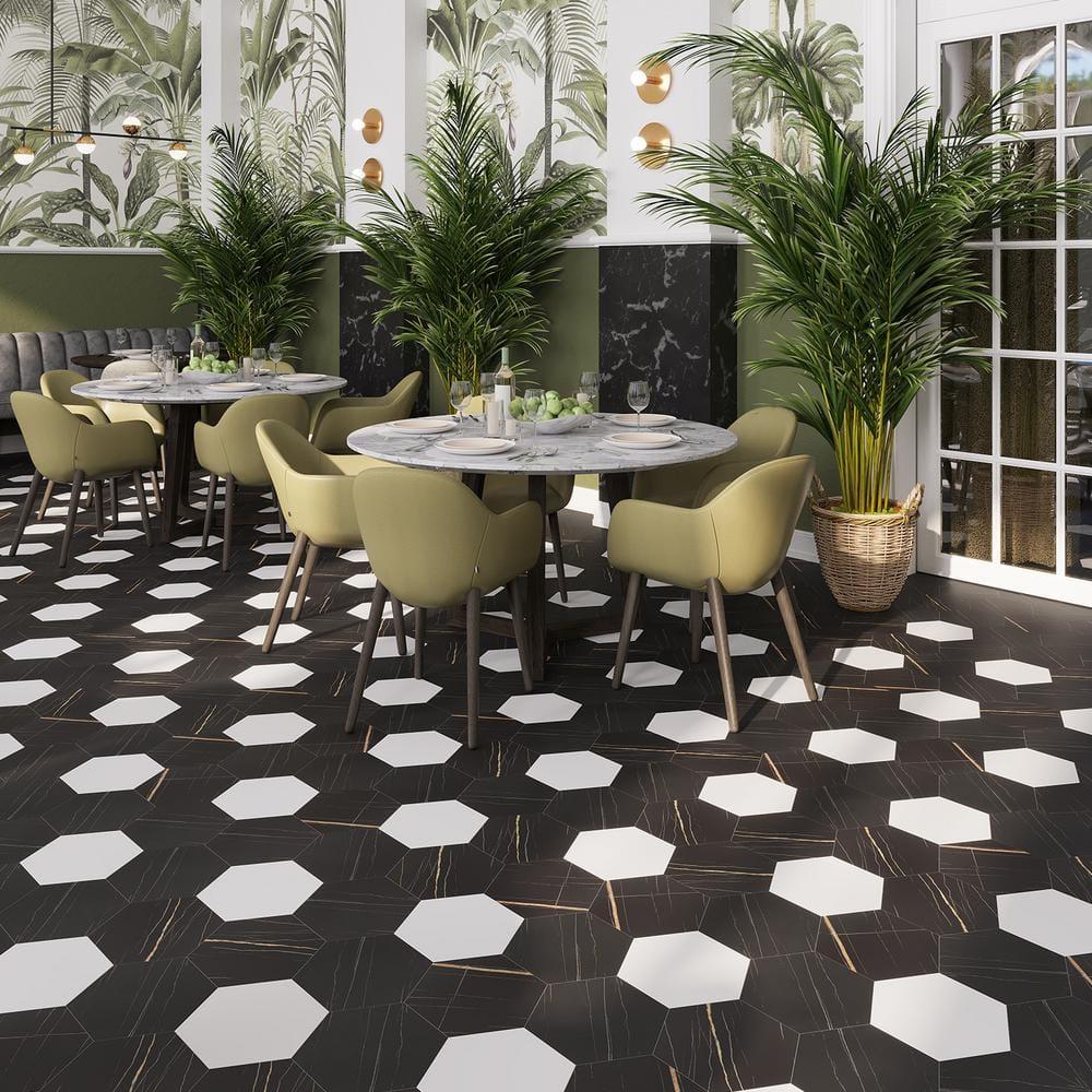 GlueCore Mosaic 28mil x 12" W x 10" L Glue Down Vinyl Tile Flooring