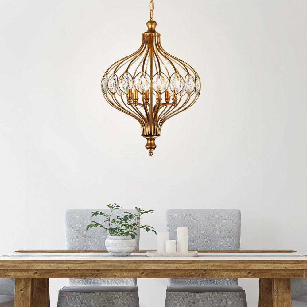 CWI Lighting Altair 6 Light Traditional Metal Chandelier in Antique Bronze