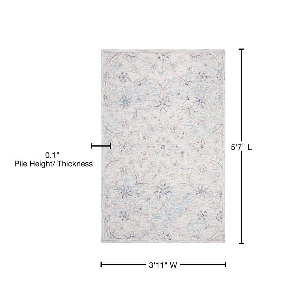 Micro-Loop MLP506 Hand Tufted Indoor Area Rug - Light Blue/Ivory - 4'x6'- Safavieh