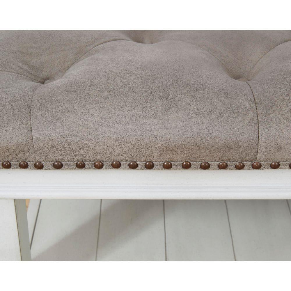Signature Design by Ashley Contemporary Kanwyn Upholstered Ottoman Coffee Table, Whitewash