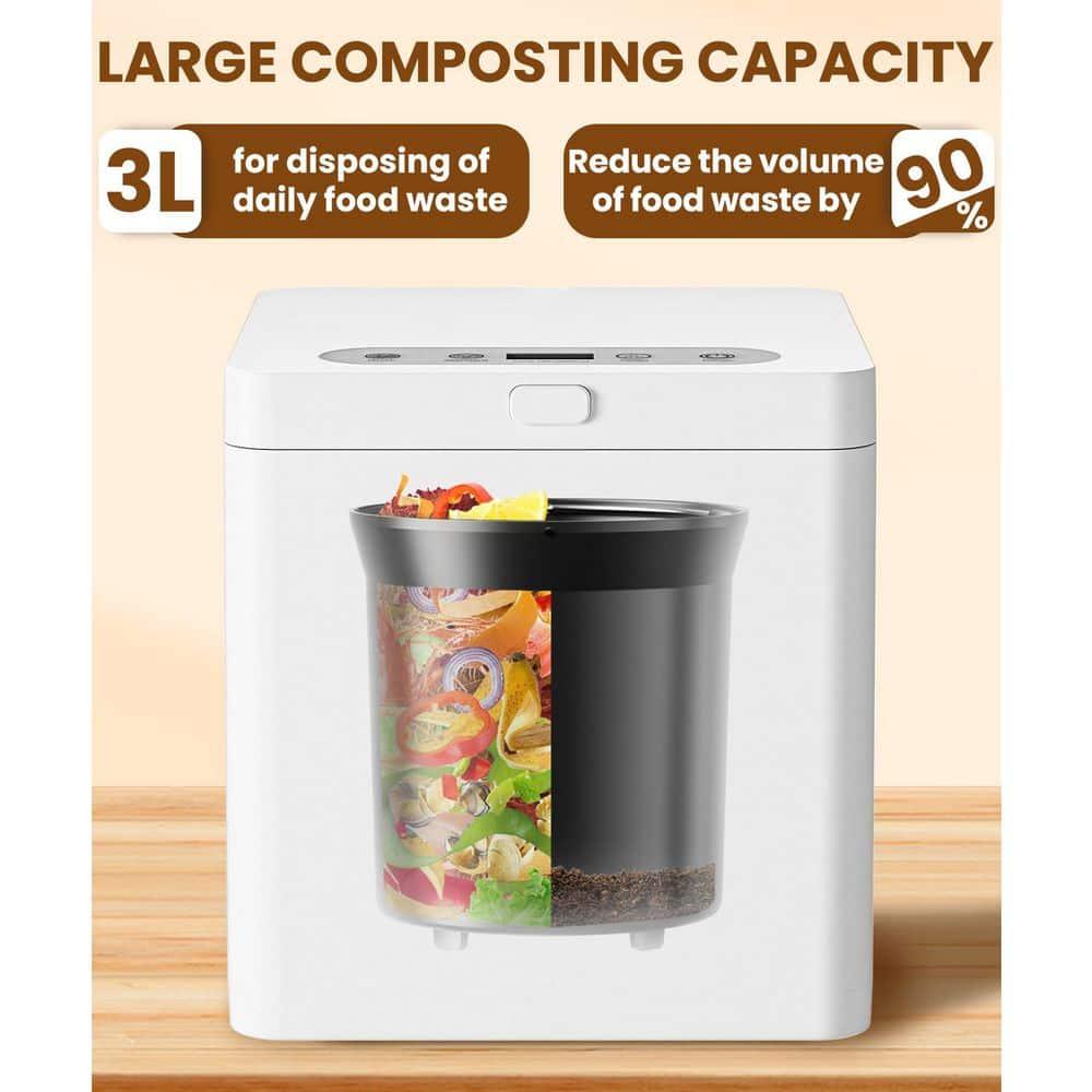 Electric Composter for Kitchen, 3.3L, Smart Compost Bin, Odorless/Auto-Cleaning, 2 Modes, Blade Upgrade, Food Waste to Fertilizer