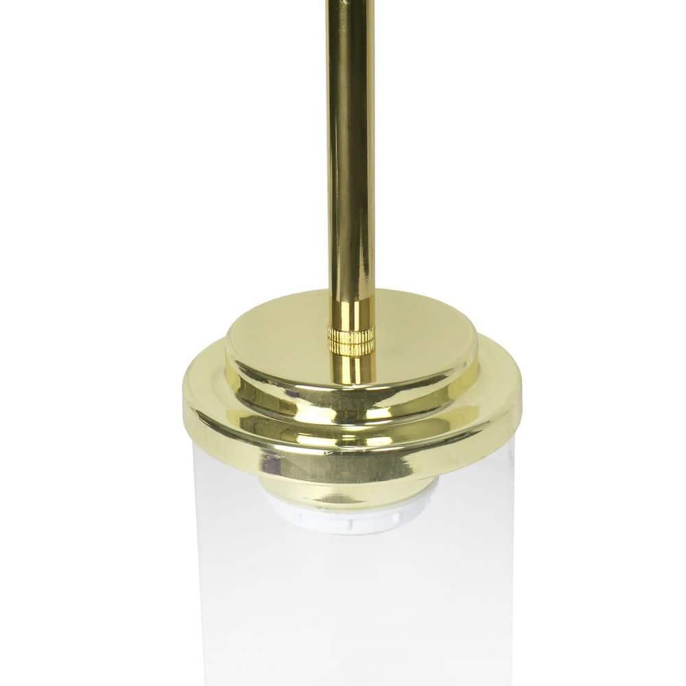 1-Light 5.75" Minimalist Industrial Farmhouse Adjustable Hanging Clear Cylinder Glass Pendant Gold - Lalia Home: UL Listed, Metal Body