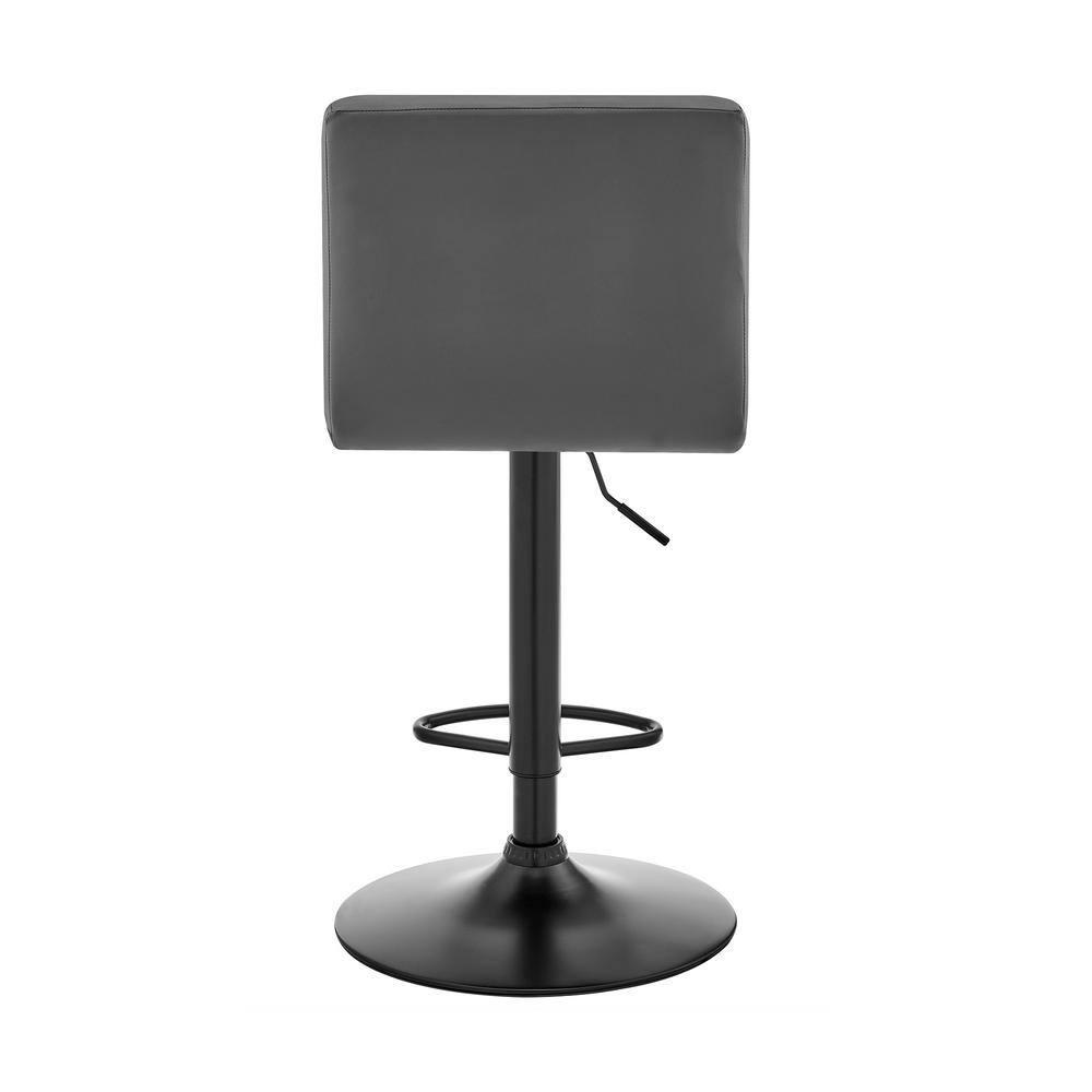 Duval 21'' Adjustable Height Gray Faux Leather Swivel Bar Stool