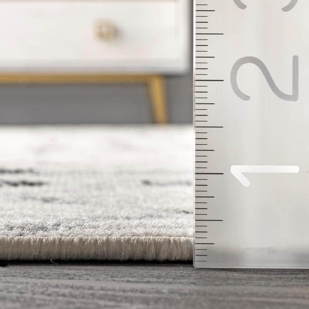 Nuloom 7x9 Zola Geometric Moroccan Indoor Area Rug, Grey, Faded Bohemian Design, Stain Resistant, BedroomLiving Room, Kitchen,