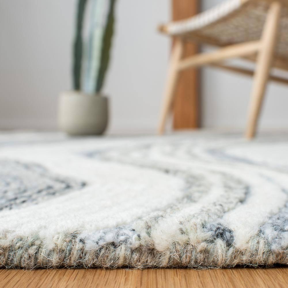 Fifth Avenue FTV121 Hand Tufted Indoor Area Rug - Grey/Ivory - 6'x6' - Safavieh