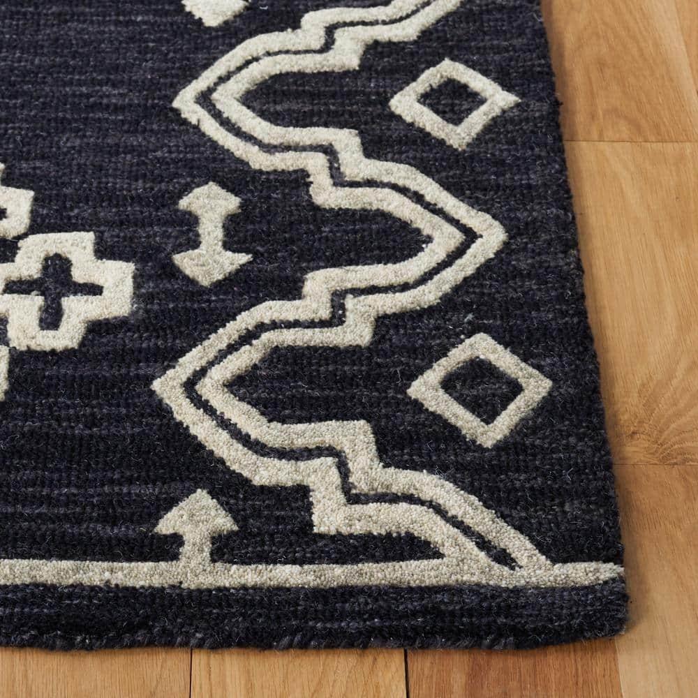 SAFAVIEH Abstract Adolf Geometric Area Rug, Black/Ivory, 6' x 6' Square