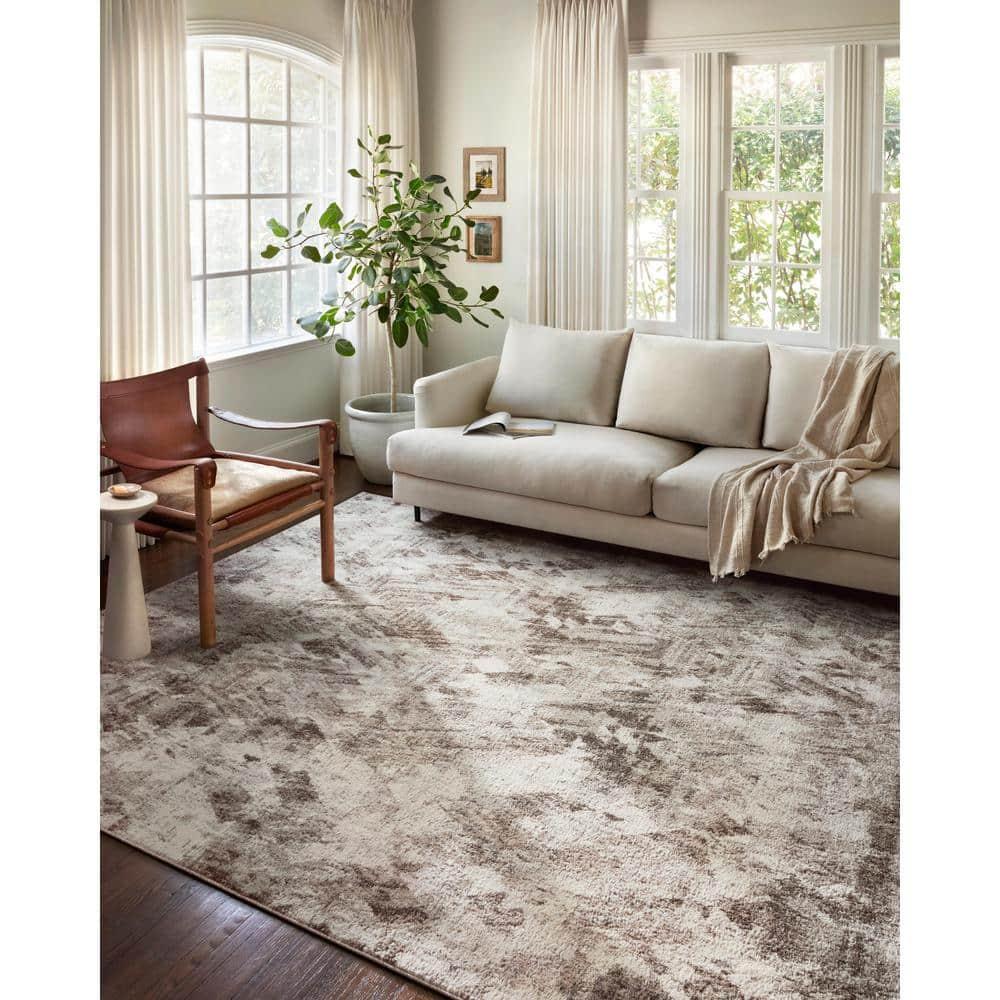 Loloi II Austen AUS-03 Abstract Natural / Mocha Area Rug 2'-4" x 8'-0"