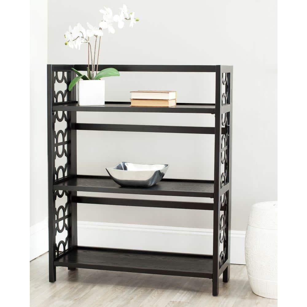 SAFAVIEH Natalie Geometric Rustic 3 Tier Low Bookcase (33.5 in. W x 13.4 in. D x 42.5 in. H)