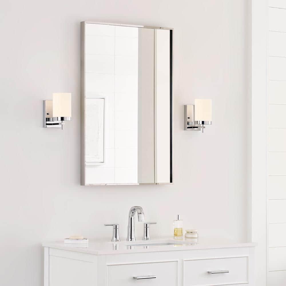 Zire Minimalist Chrome Cylinder Wall Sconce, Direct Wired
