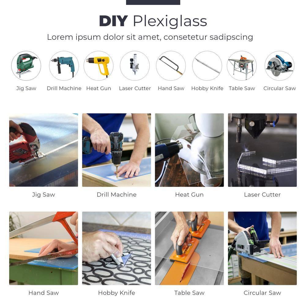 Fab Glass and Mirror Plastic PET Acrylic Plexiglass Sheet 12" x 12" with Protective Film, 1/4"(6mm) Thick Clear Panel for DIY Craft Projects, Picture Frame, Signs & Table Top (ACR6M12X12SQ)