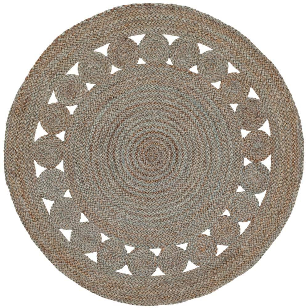 Natural Fiber NF364 Hand Woven Indoor Accent Rug - Grey - 3' Round - Safavieh.