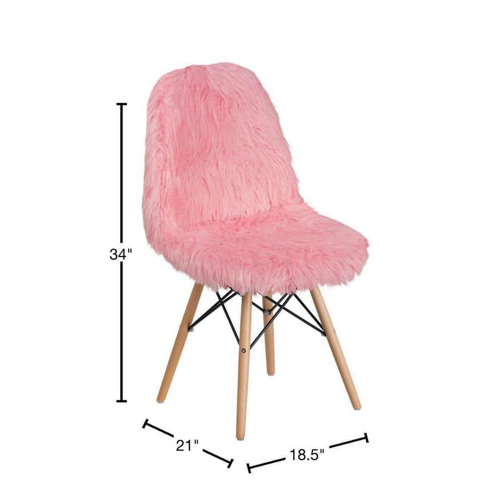 Flash Furniture Shaggy Dog Light Pink Accent Chair