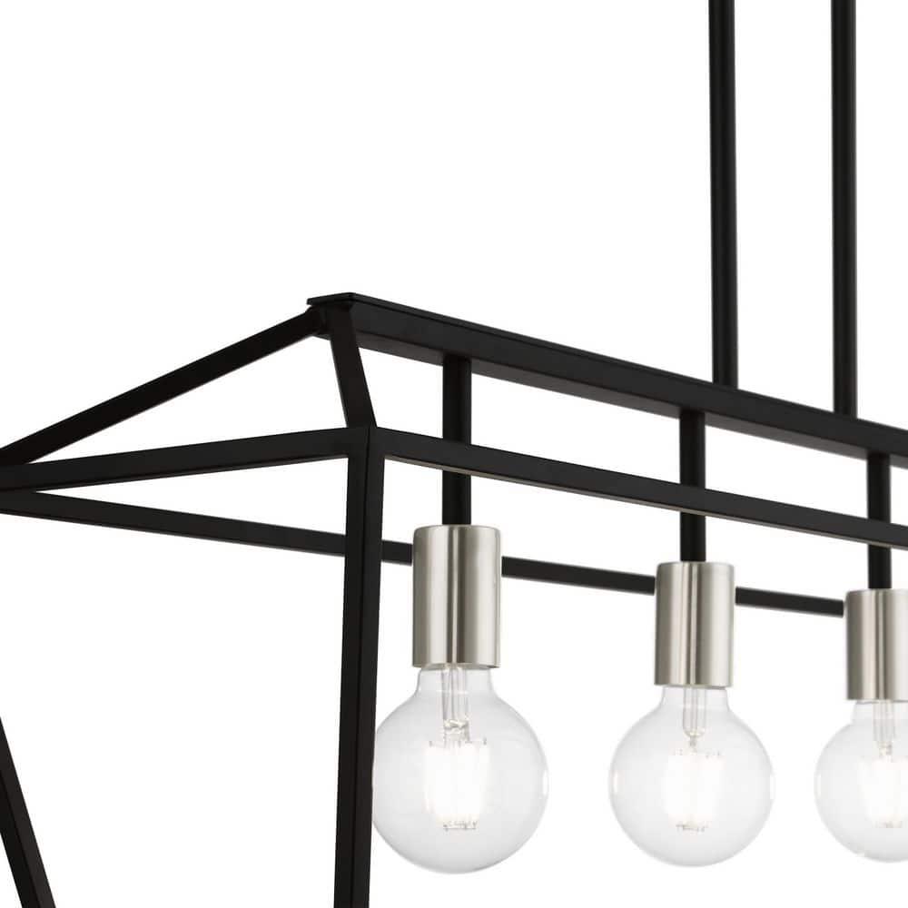 Livex Lighting Devone 4 - Light Chandelier in  Black/Brushed Nickel