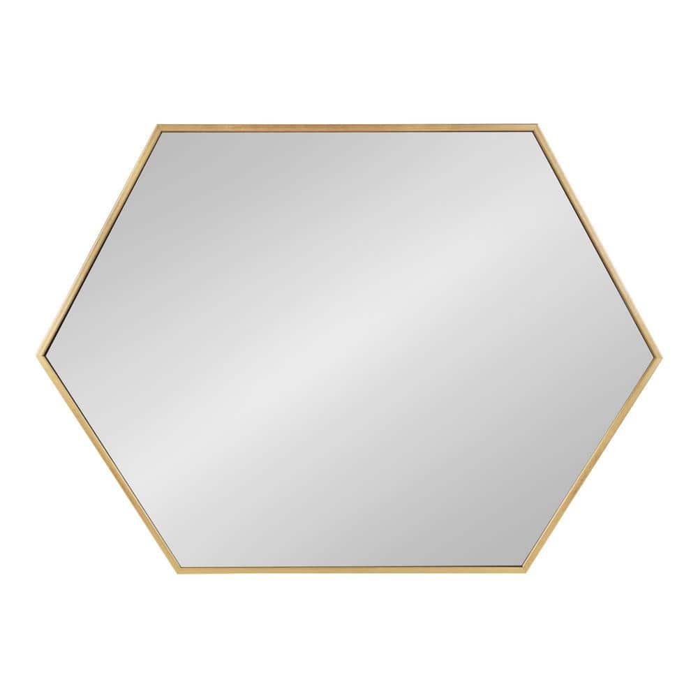 22" x 31" Rhodes Hexagon Wall Mirror Gold - Kate & Laurel All Things Decor