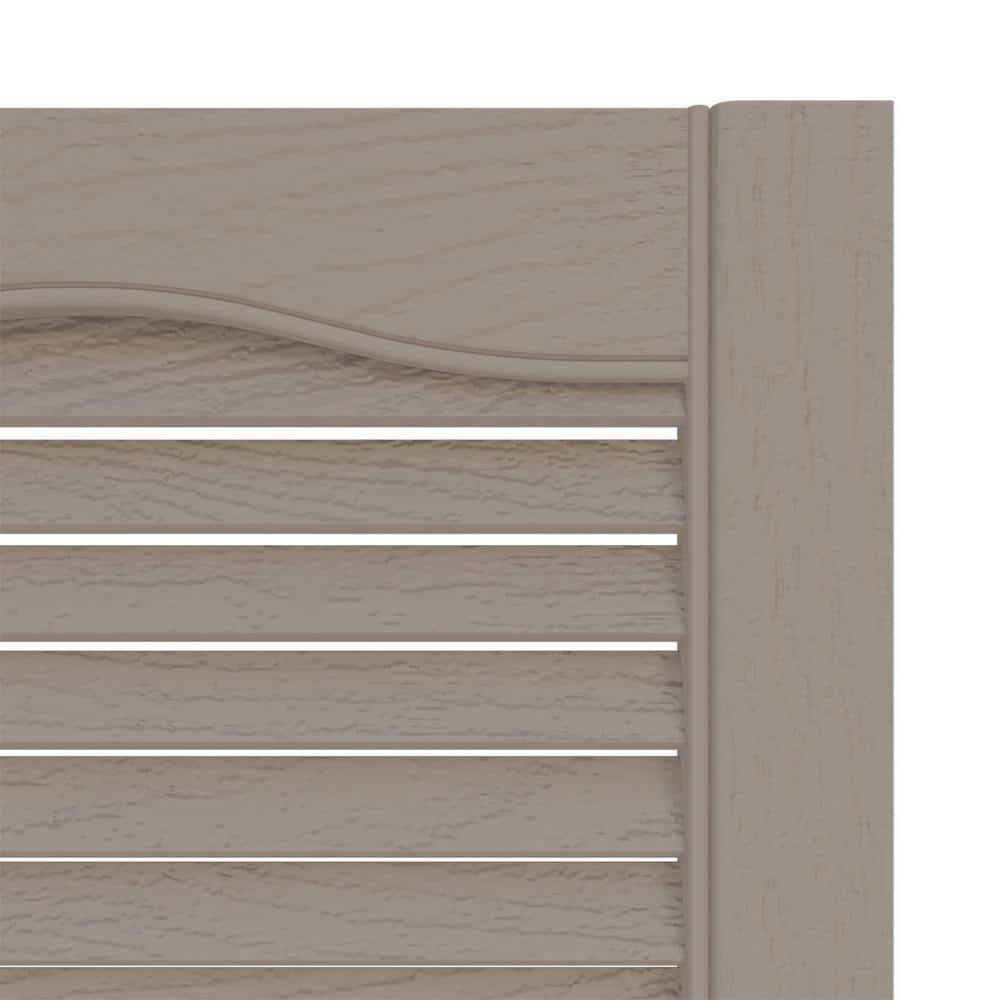 12 in. x 31 in. Louvered Vinyl Exterior Shutters Pair in Clay