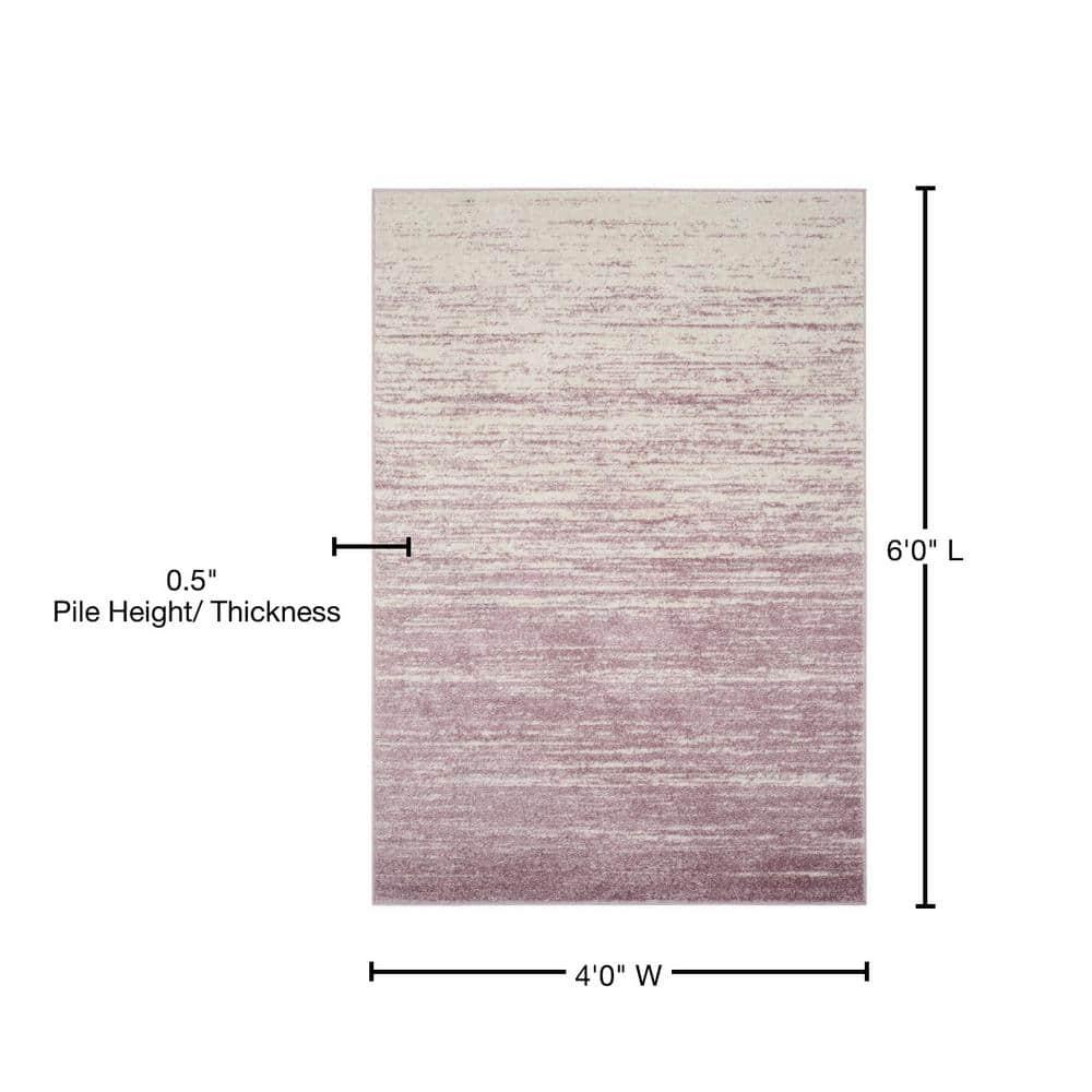 Adirondack ADR113 Machine Made Indoor Area Rug - Cream/Purple - 4'x6' - Safavieh
