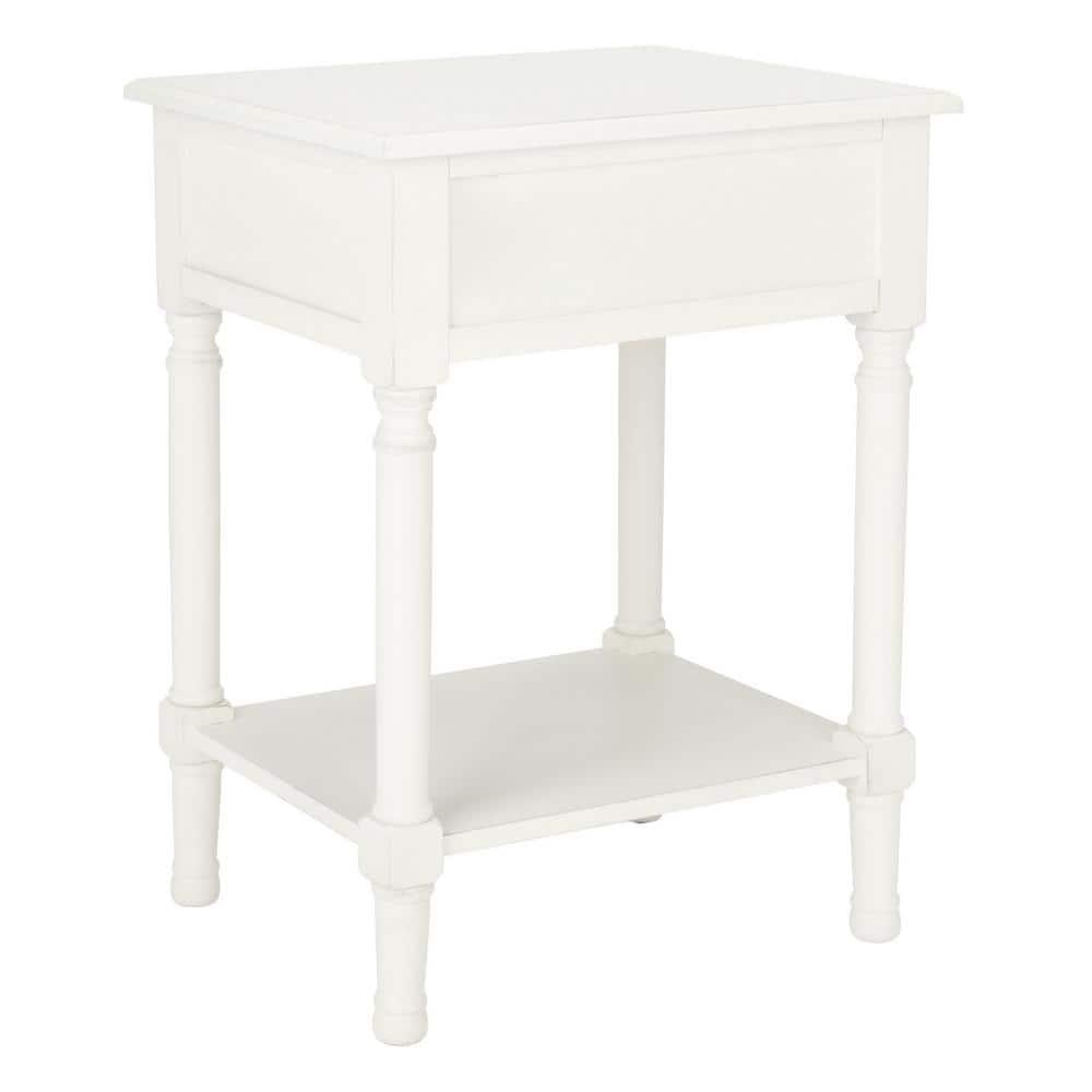 Whitney 1 Drawer Accent Table - Distressed White - Safavieh.