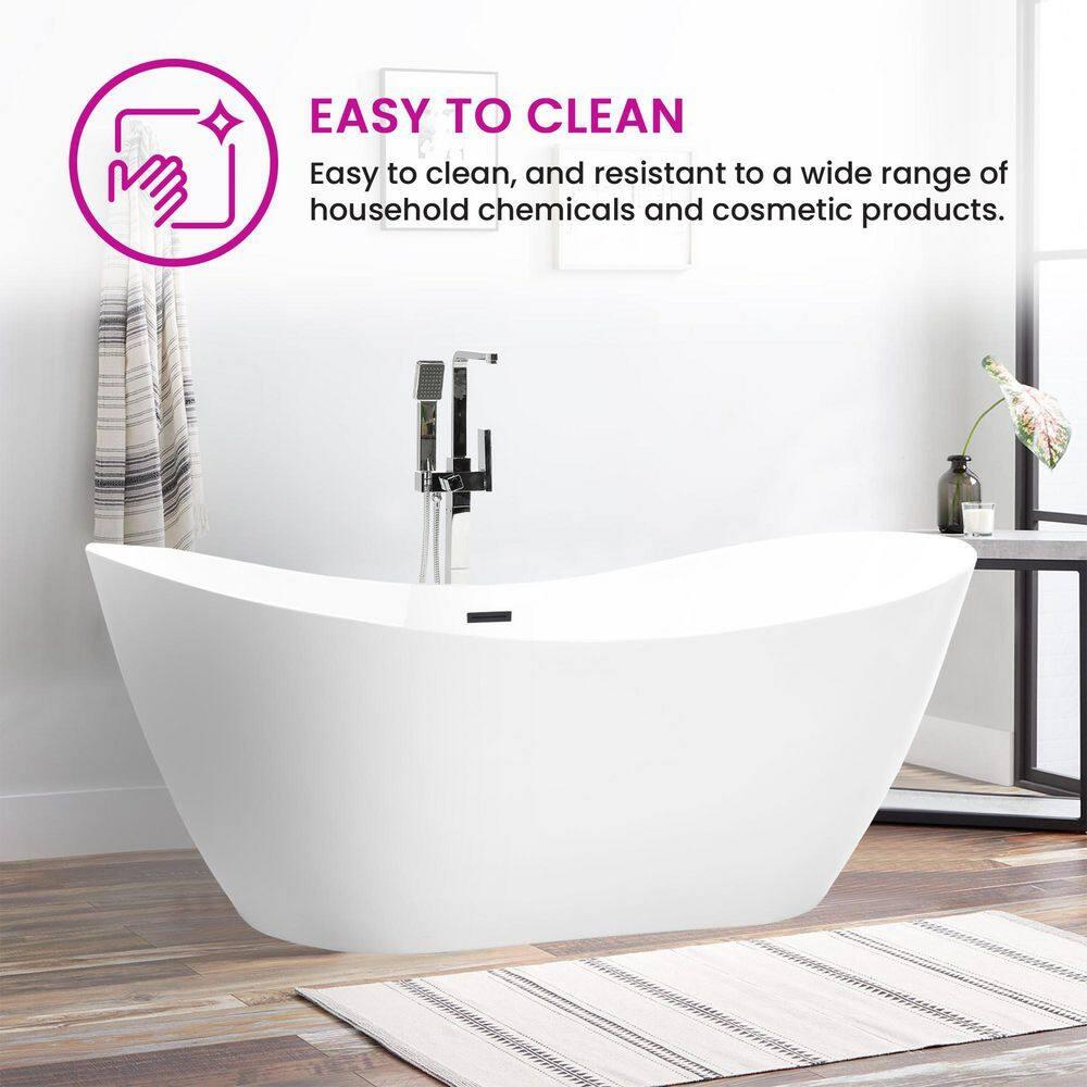 Ophelia 71" x 32'' Freestanding Soaking Acrylic Bathtub