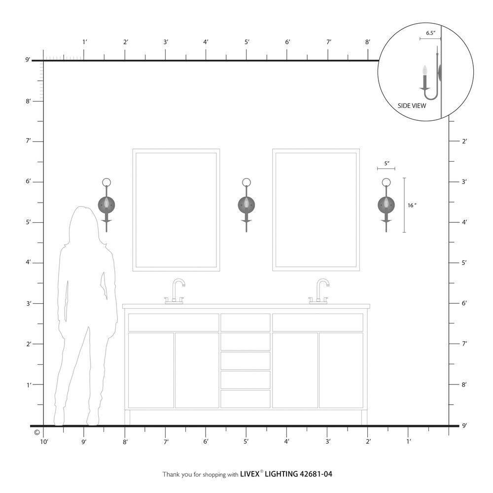 Livex Lighting Estate 1 - Light Wall Light in  Black