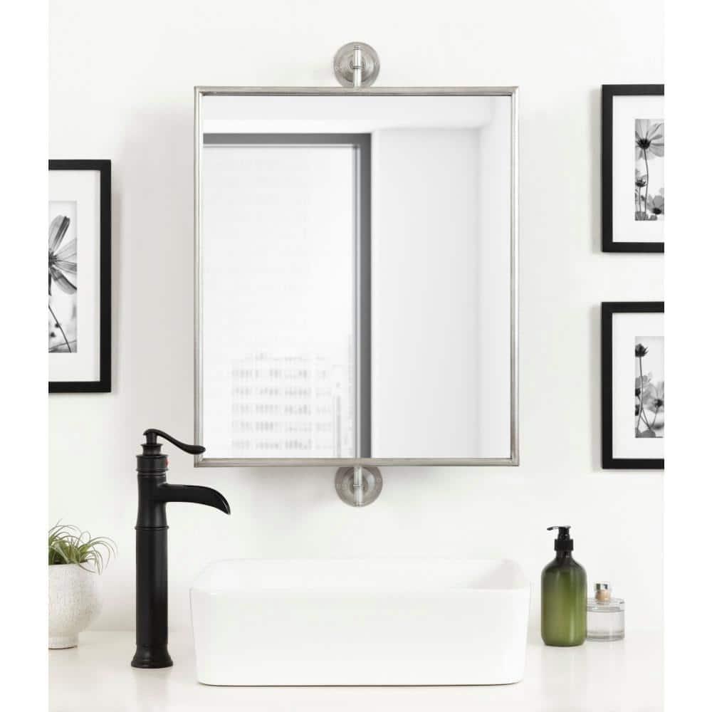 20"x31" Darbridge Rectangle Pivot Mirror Silver - Kate & Laurel All Things Decor