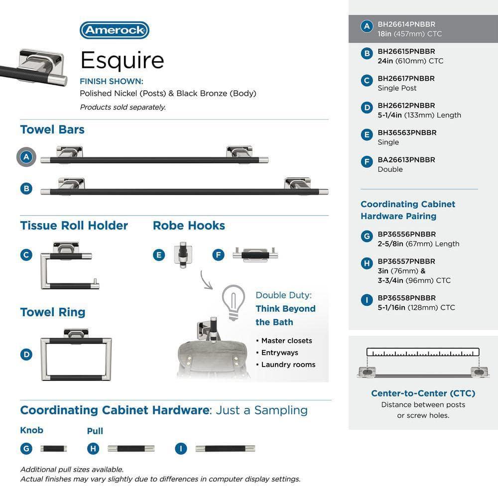 Esquire 22.68" Wall Mounted Towel Bar