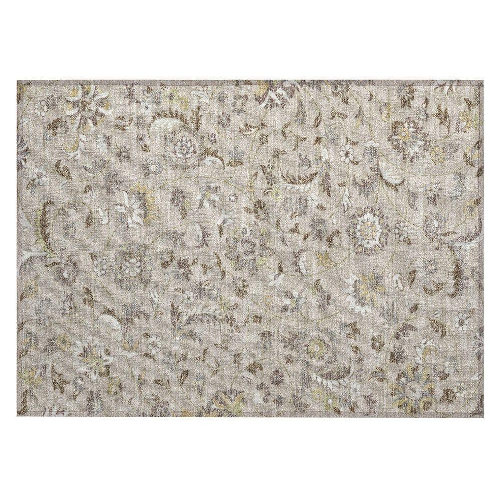 Machine Washable Indoor/Outdoor Chayden ACN1006 Beige 3' x 5' Rug