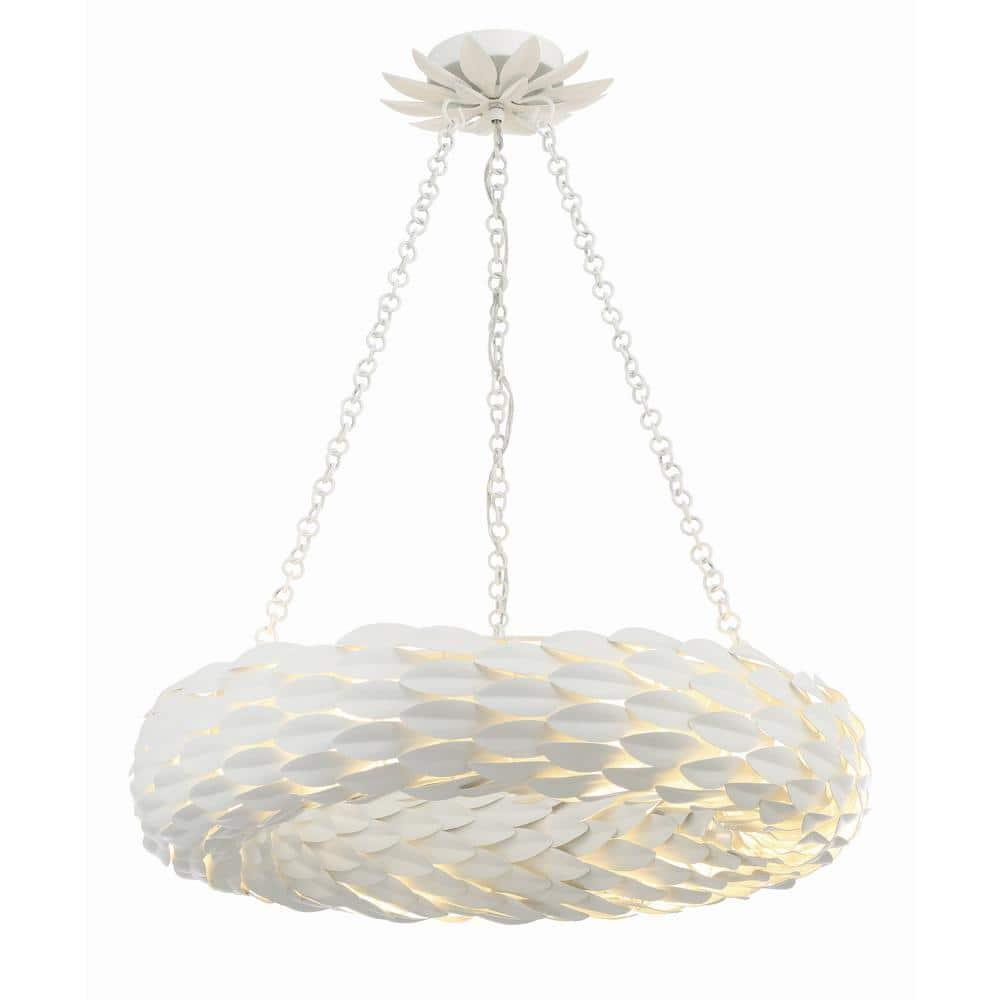 Crystorama Lighting Broche 6 - Light Pendant in  Matte White