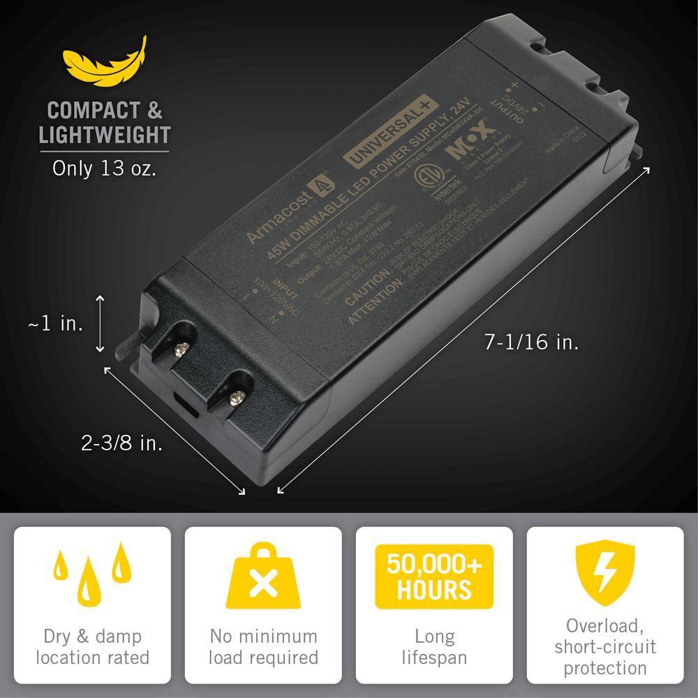 Universal+ Dimmable LED Driver 24V DC, Electronic Transformer