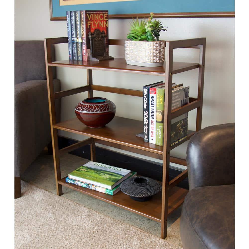 Eccostyle 3-Tier Bamboo Frame Stackable Bookshelf - Caramel