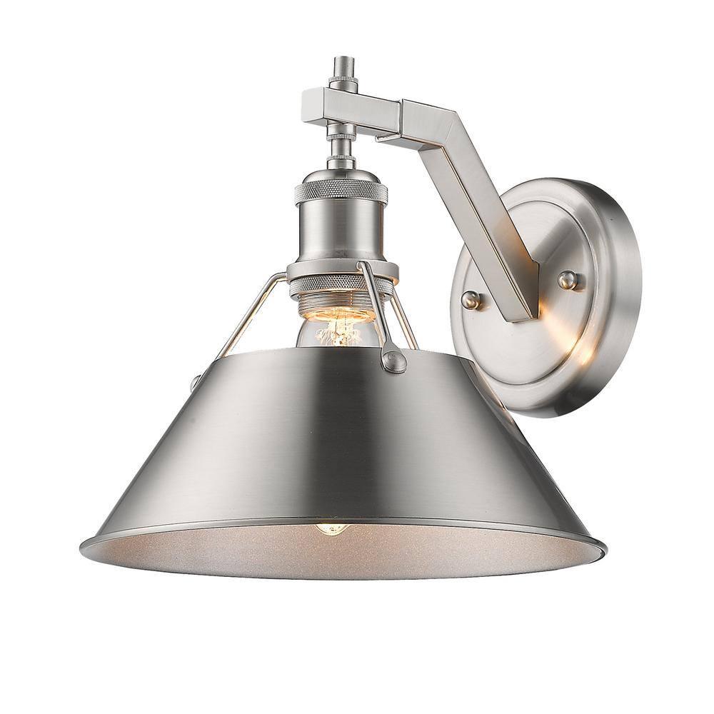 Golden Lighting Orwell 1-Light Wall Sconce in Pewter