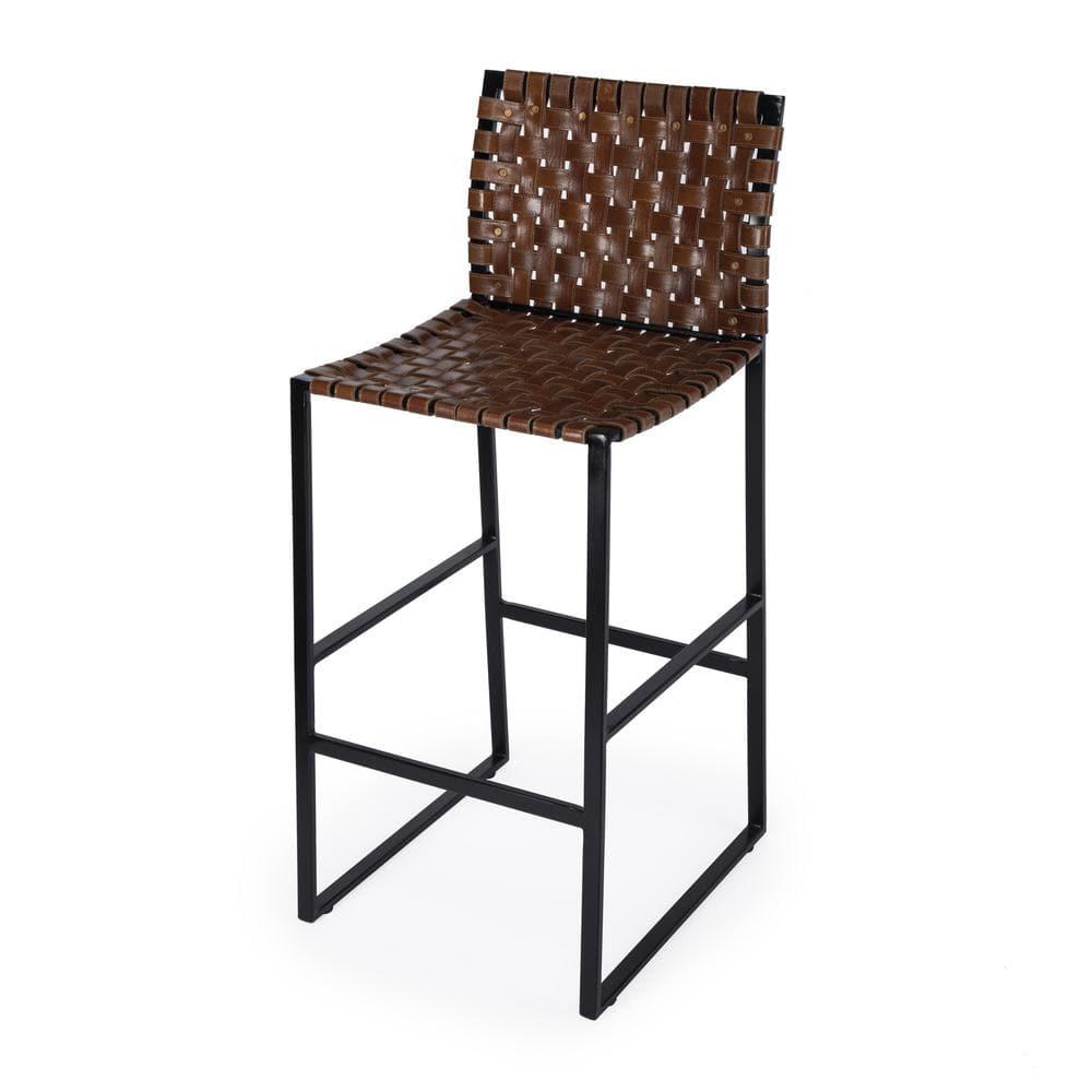 Butler Specialty Urban Woven Leather Bar Stool In Brown
