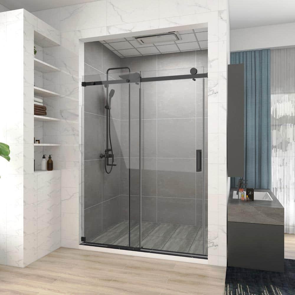 HHK HOME 60'' W 76'' H Frameless Rectangle Shower Enclosure HHKSS05-MB-6076