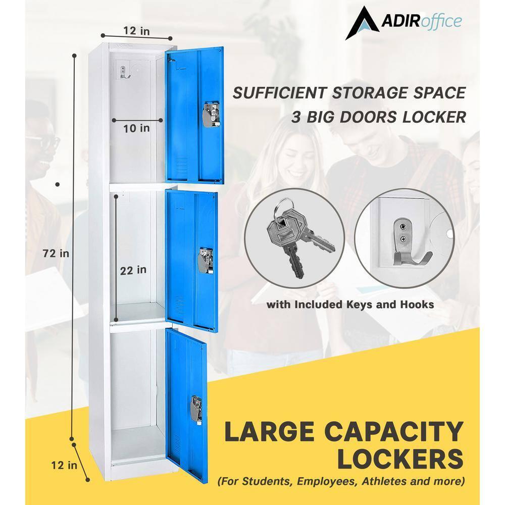 AdirOffice 3 - Tier 3 - Sections 12" Wide Storage Locker