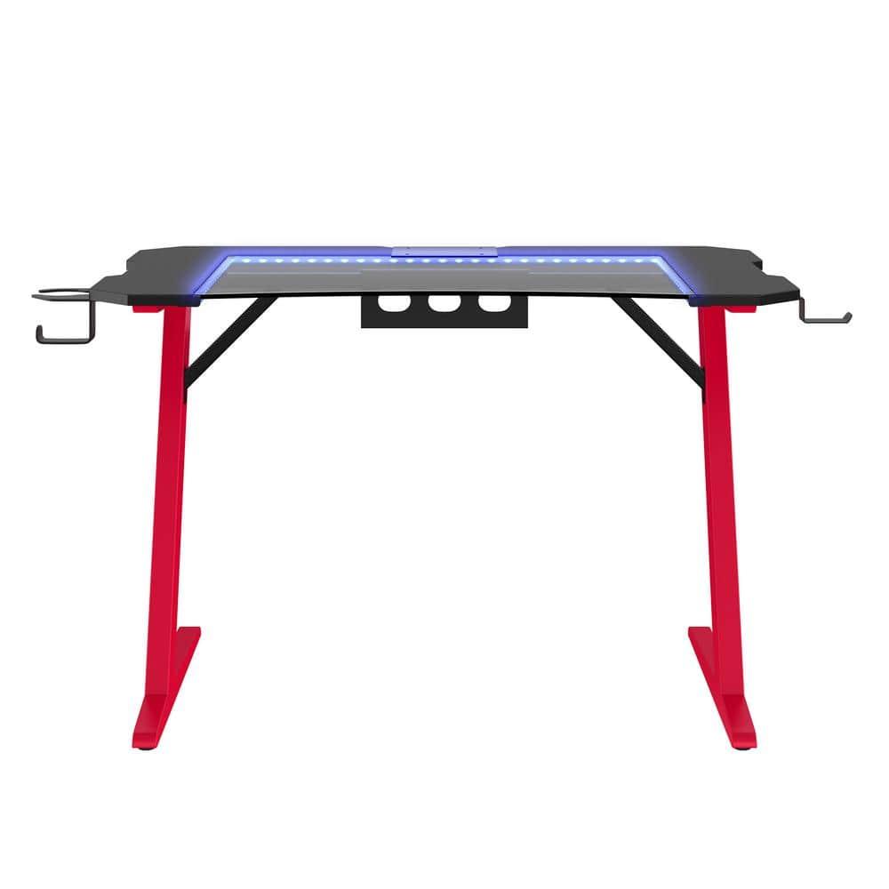 Dardashti 29.72" Gaming Desk with built in LED Lights in Ruby Red